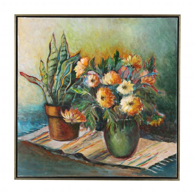 alice-ehrlich-nc-1917-2011-still-life-with-flowers-and-snake-plant