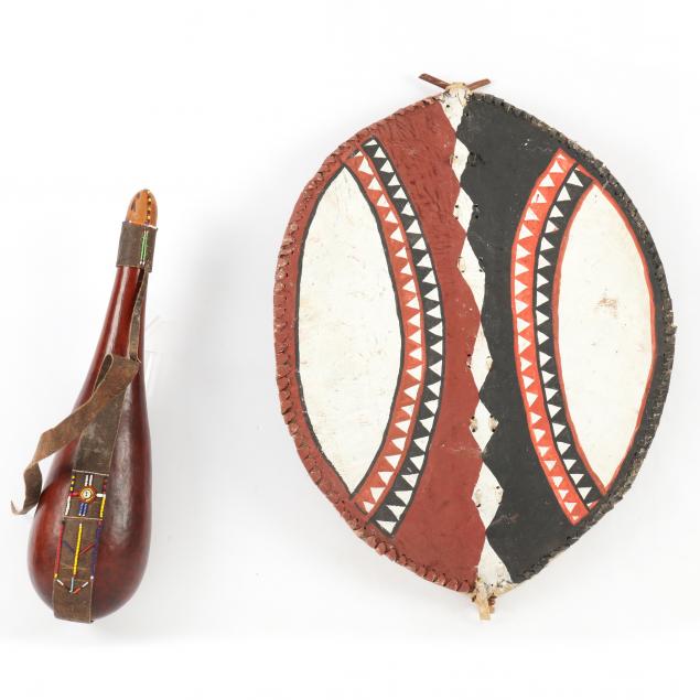 african-shield-and-gourd-flask