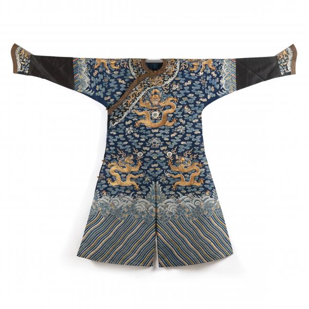 a-chinese-blue-ground-embroidered-dragon-robe