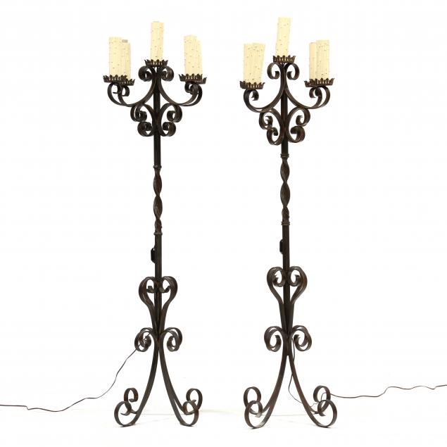 pair-of-spanish-style-iron-torchiere-floor-lamps