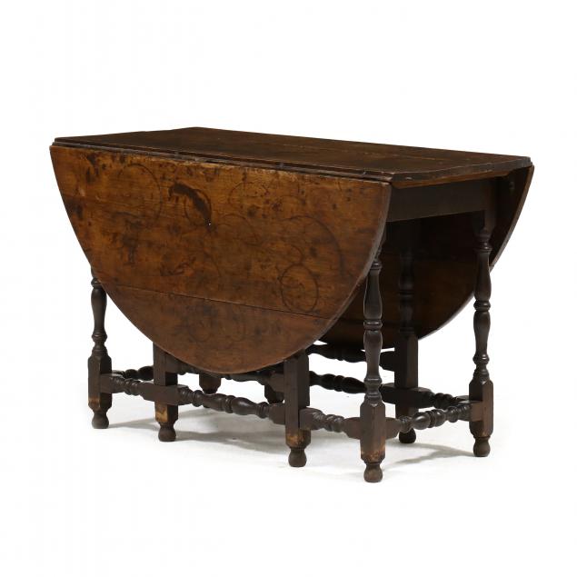 antique-english-william-and-mary-walnut-drop-leaf-dining-table