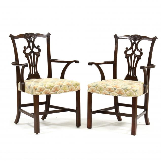 pair-of-antique-chippendale-style-carved-mahogany-armchairs