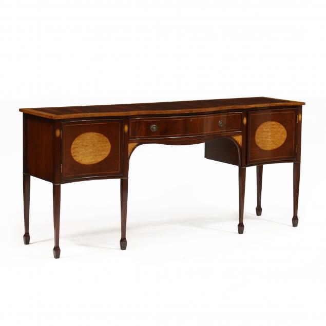 english-hepplewhite-style-inlaid-mahogany-serpentine-sideboard