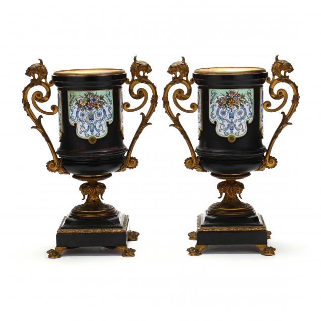 pair-of-french-ormolu-and-enamel-decorated-stone-urns