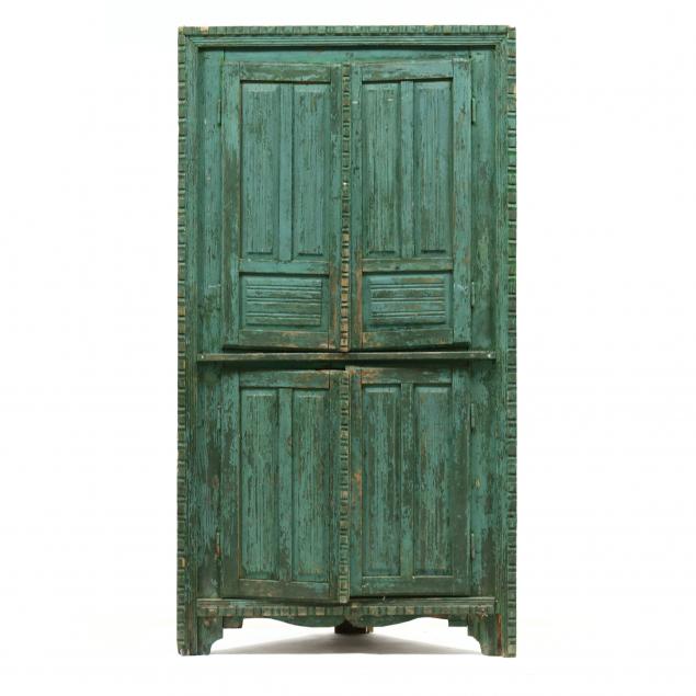 antique-continental-painted-architectural-corner-cupboard