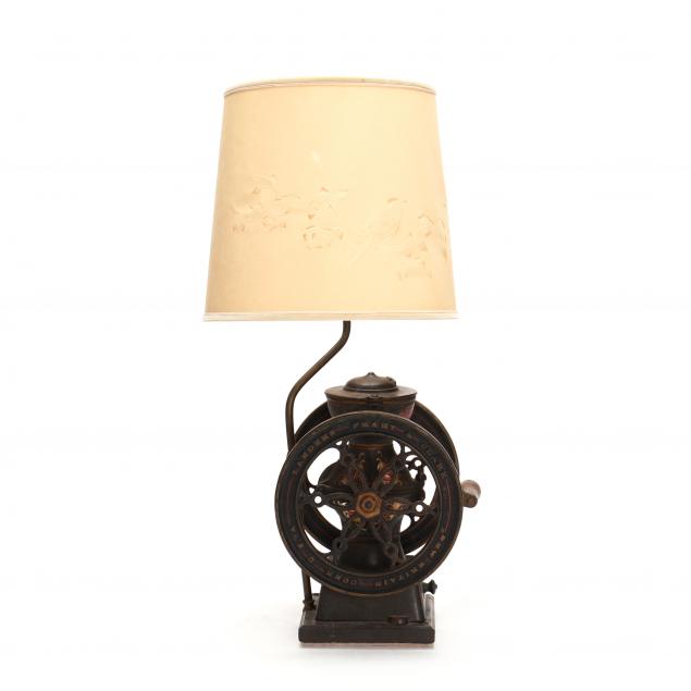 landers-frary-clark-i-crown-coffee-mill-i-as-table-lamp