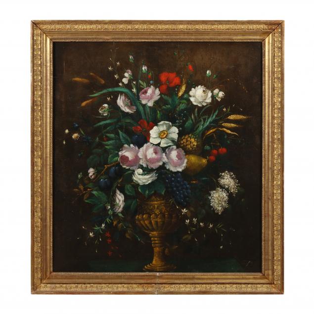 an-antique-still-life-painting-with-flowers-in-an-urn