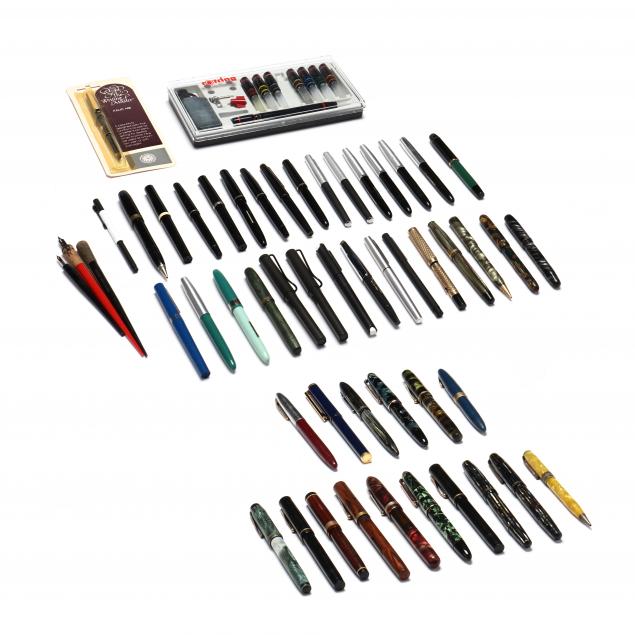 large-group-of-assorted-vintage-pens