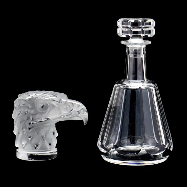 lalique-car-mascot-and-baccarat-crystal-decanter