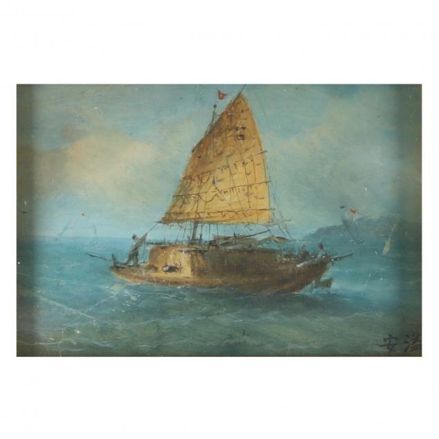 an-antique-painting-of-a-chinese-ship-yat-on-of-hong-kong