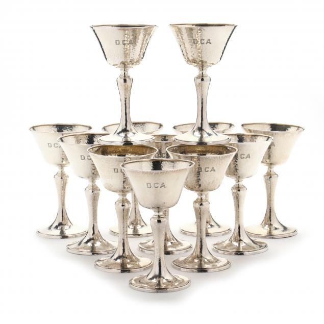 set-of-twelve-gorham-hammered-sterling-silver-goblets