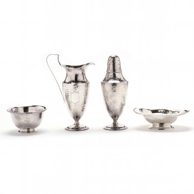 four-sterling-silver-breakfast-accessories-with-hammered-finish