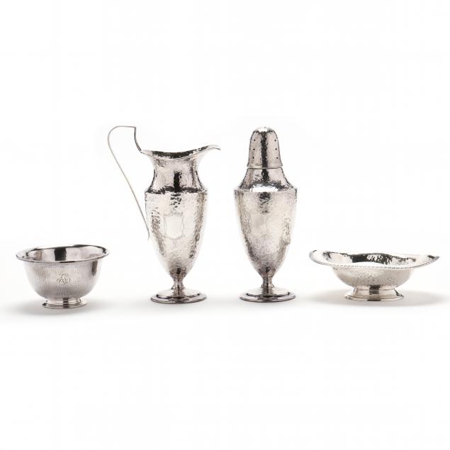 four-sterling-silver-breakfast-accessories-with-hammered-finish