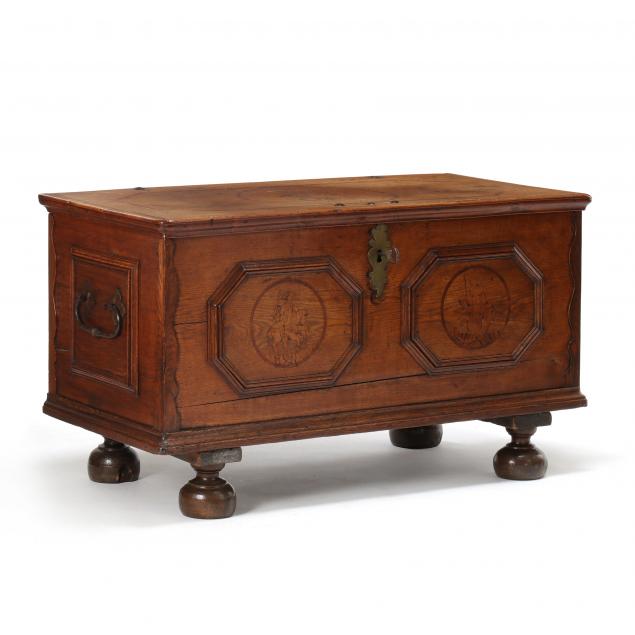 antique-continental-inlaid-oak-cassone