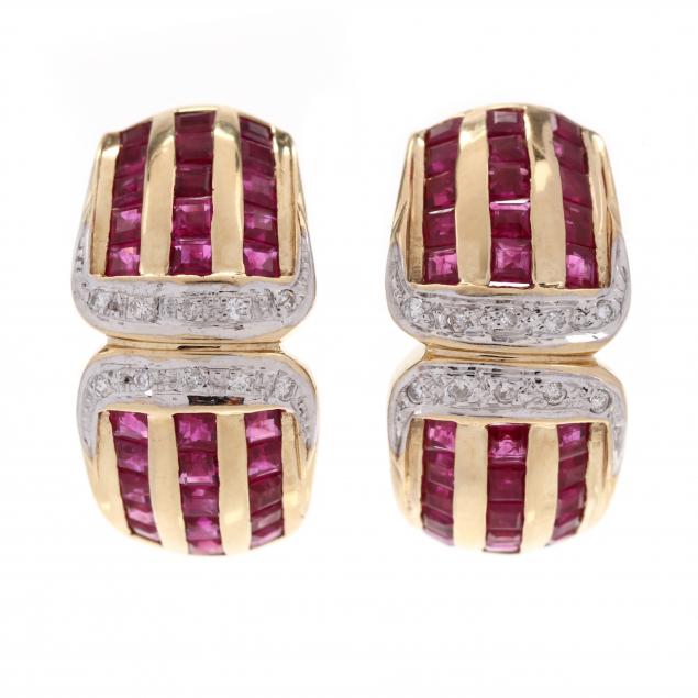 Gold, Ruby, and Diamond Earrings (Lot 2090 - Luxury Accessories ...