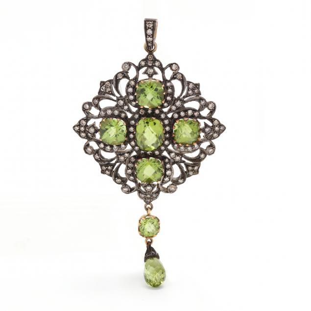 silver-topped-gold-and-gem-set-pendant
