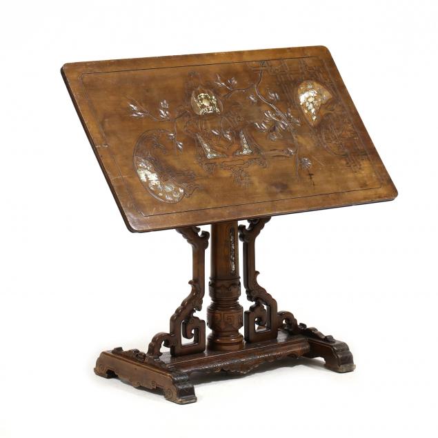 manner-of-gabriel-viardot-france-1830-1906-japonisme-carved-and-inlaid-telescopic-table