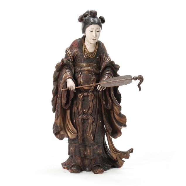 a-very-fine-japanese-large-carved-and-painted-wood-sculpture-of-a-lady