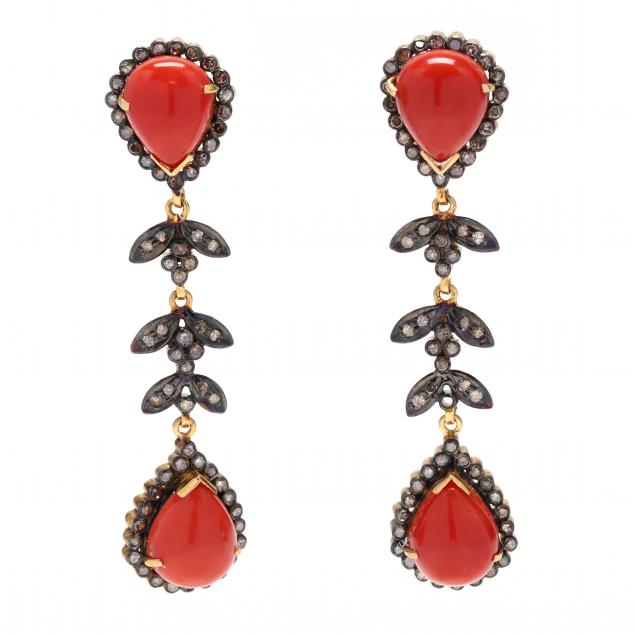 gold-silver-topped-gold-coral-and-diamond-earrings