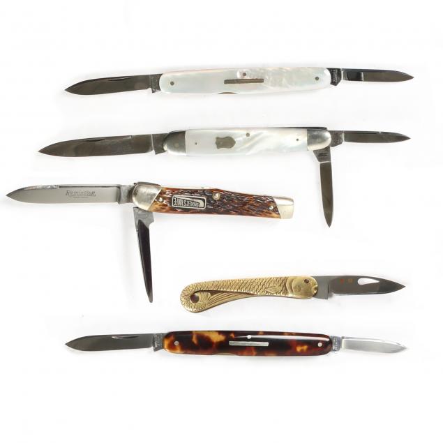 collection-of-five-vintage-pen-knives