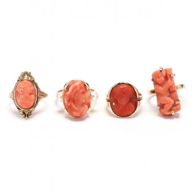 four-carved-coral-rings