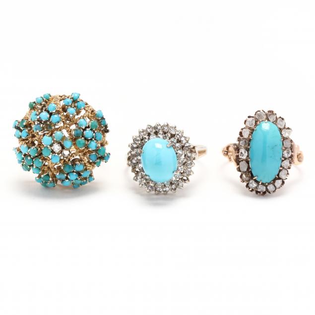 three-gold-and-turquoise-rings