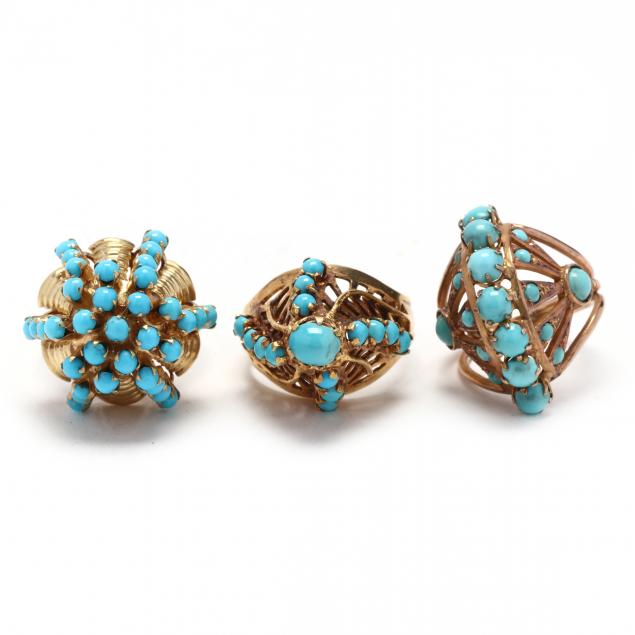 three-gold-and-turquoise-rings