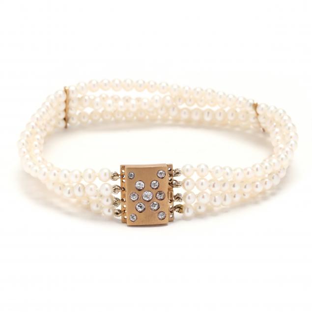 multi-strand-gold-and-pearl-bracelet