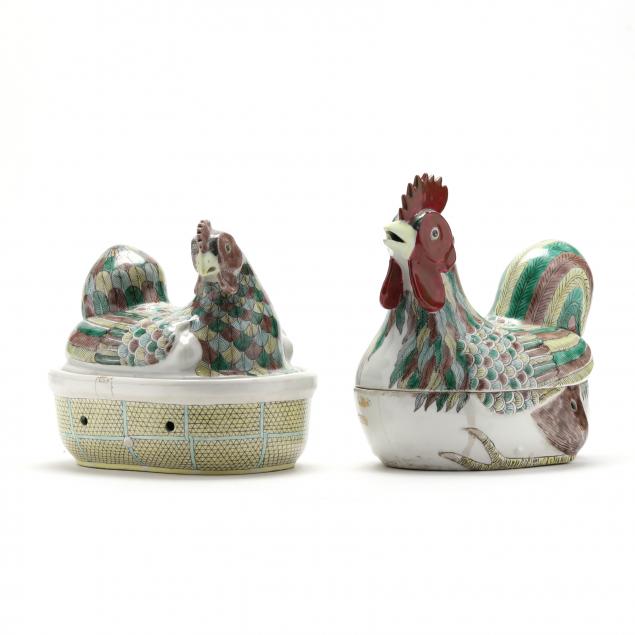two-chinese-export-porcelain-chicken-tureens