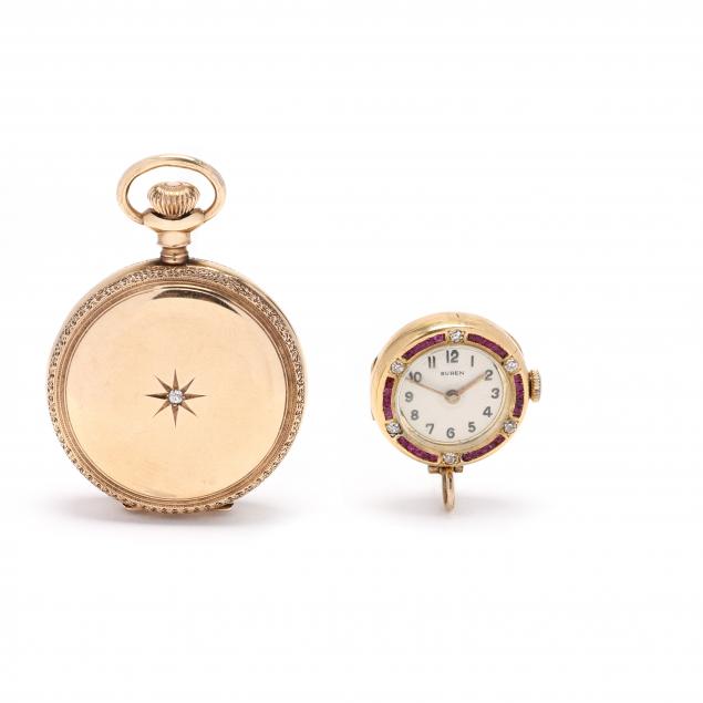 two-antique-and-gem-set-gold-pocket-watches