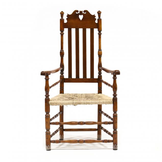 new-england-heart-and-crown-bannister-back-armchair