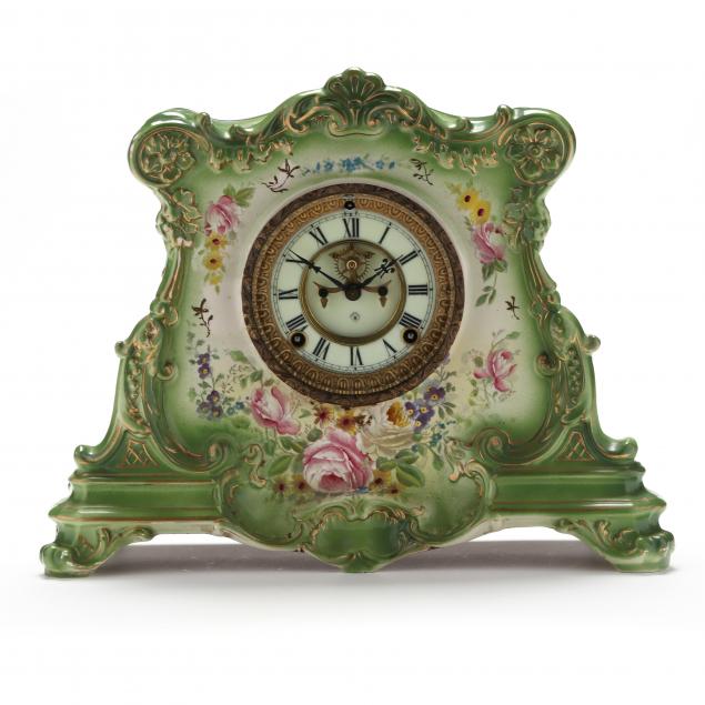ansonia-and-royal-bonn-porcelain-mantel-clock