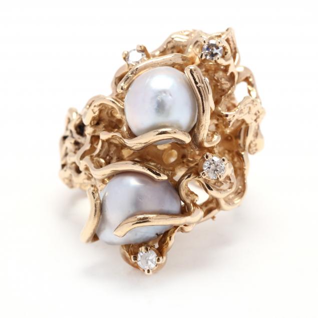 gold-pearl-and-diamond-ring