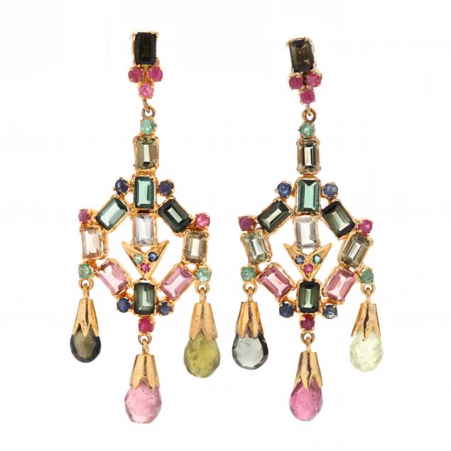 pair-of-vermeil-and-gem-set-earrings