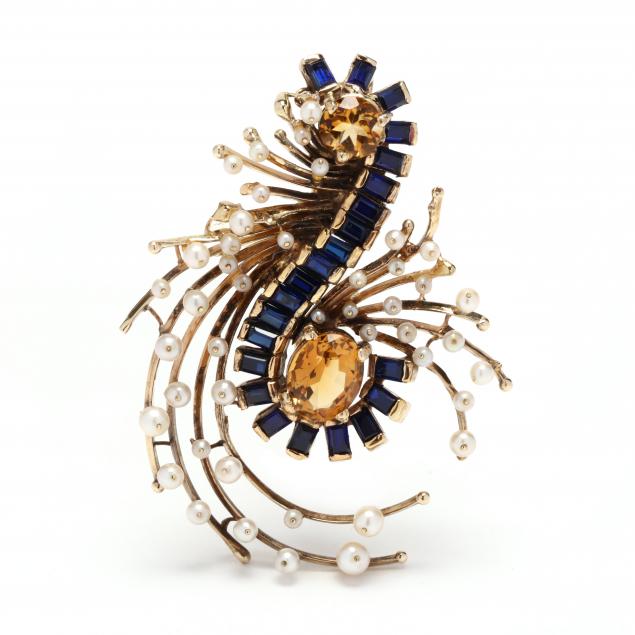 gold-and-gem-set-peacock-feather-motif-pendant-brooch