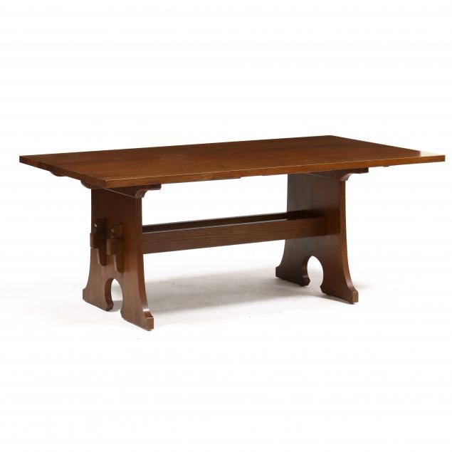 stickley-mission-oak-style-key-hole-dining-table