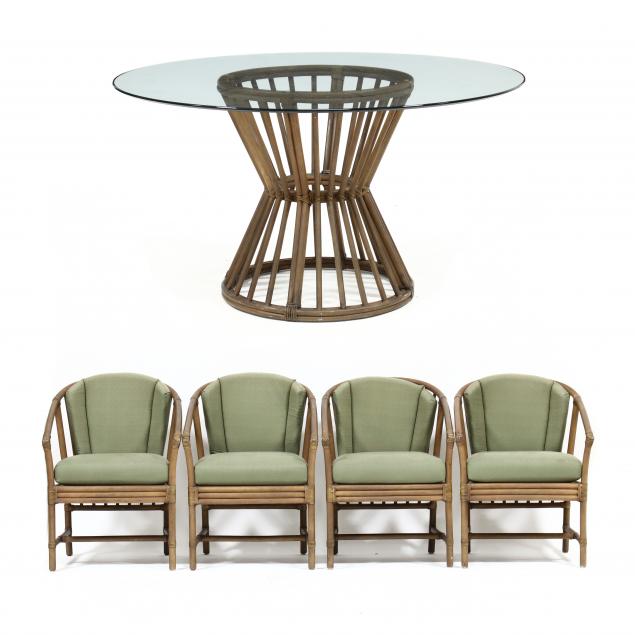 ficks-reed-modernist-rattan-table-and-four-chairs