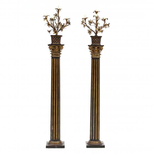 vintage-pair-of-continental-carved-and-painted-wood-column-form-candelabra