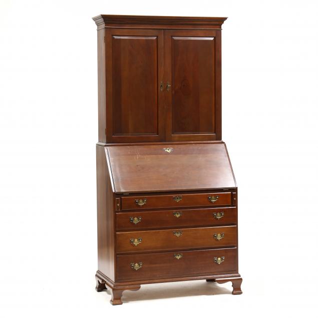 craftique-chippendale-style-mahogany-secretary-bookcase