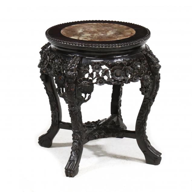 chinese-carved-hardwood-marble-top-low-stand