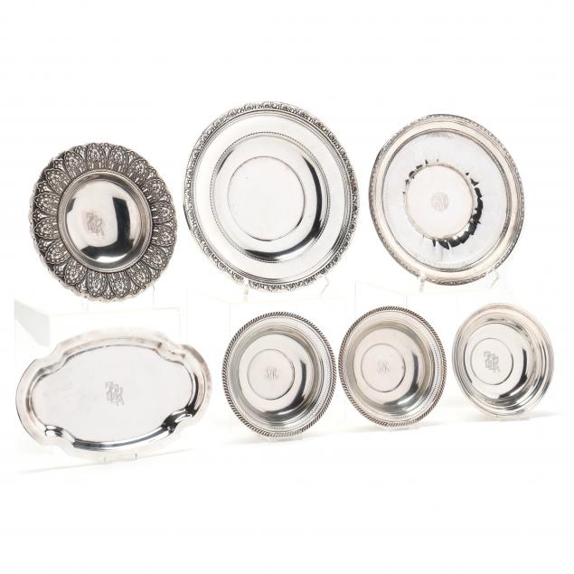 a-grouping-of-seven-american-sterling-silver-dishes