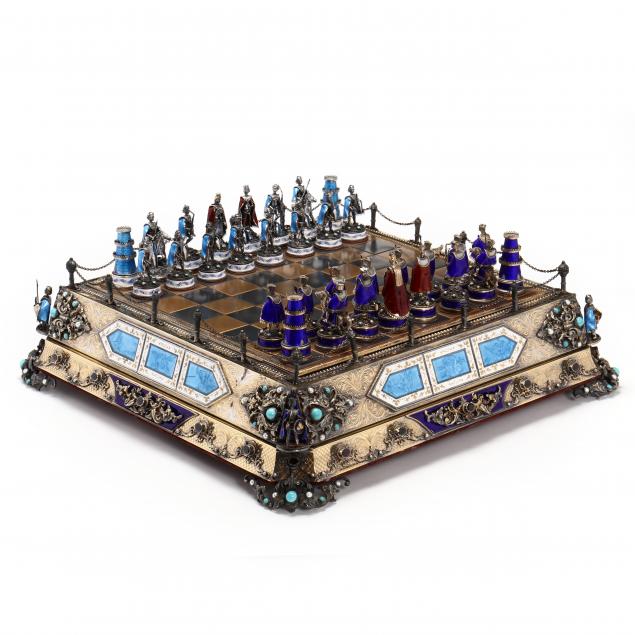 an-austro-hungarian-silver-gilt-metal-and-enamel-chess-set
