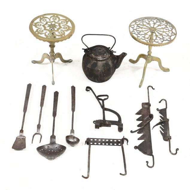 group-of-antique-hearth-accessories