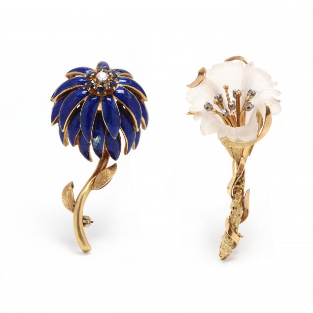 two-gem-set-floral-brooches
