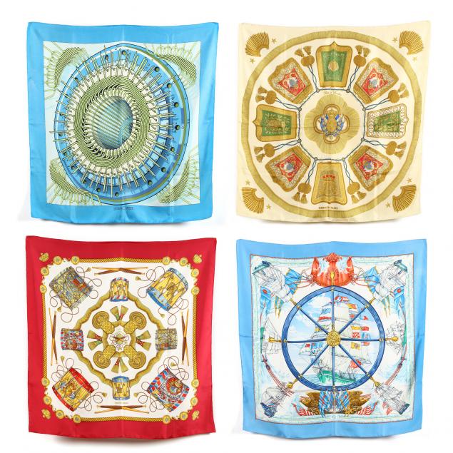 four-hermes-silk-scarves