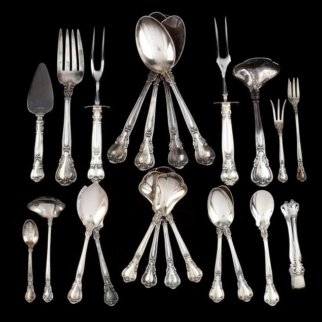 set-of-gorham-i-chantilly-i-sterling-silver-flatware-mostly-serving-pieces