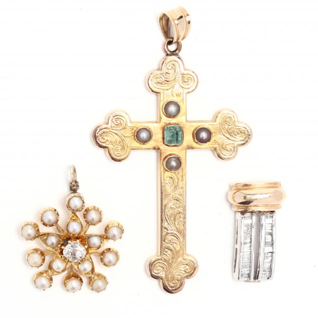 three-gold-and-gem-set-pendants