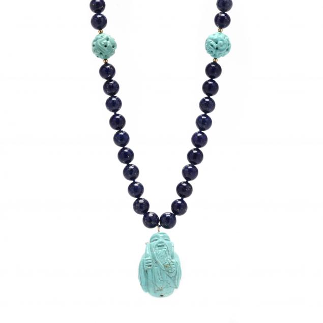 lapis-lazuli-and-carved-turquoise-necklace