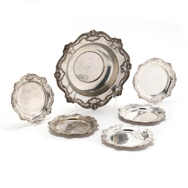 gorham-i-chantilly-i-sterling-silver-bowl-and-five-bread-plates