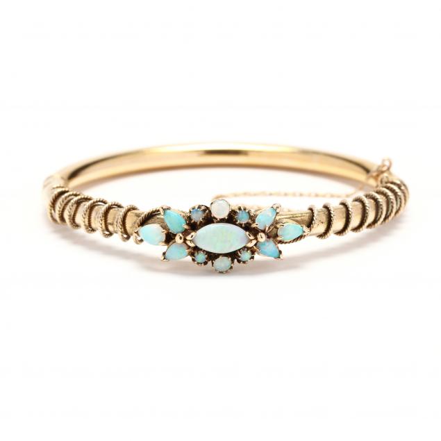 vintage-gold-and-opal-bangle-bracelet